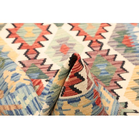 Tappeto Kilim Afghanistan beige azzurro 125x191