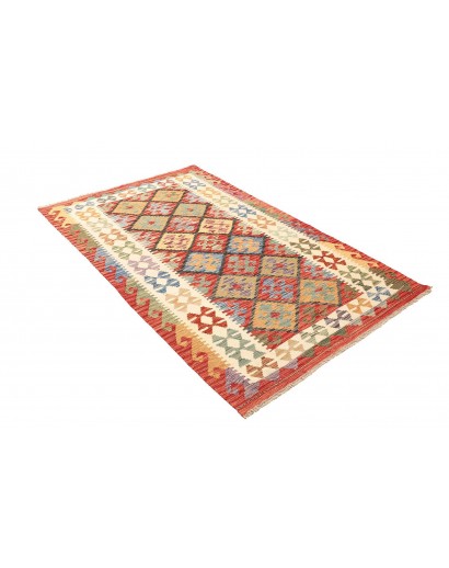 Tappeto Kilim Afghanistan marrone azzurro 125x200