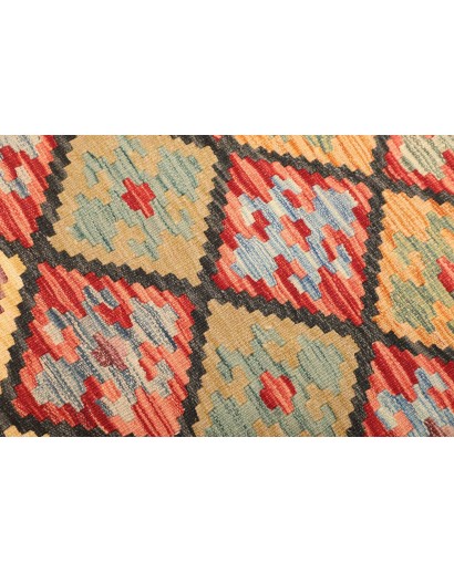 Tappeto Kilim Afghanistan marrone azzurro 125x200