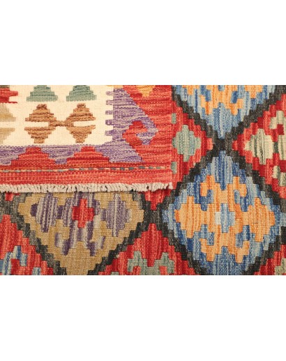 Tappeto Kilim Afghanistan marrone azzurro 125x200