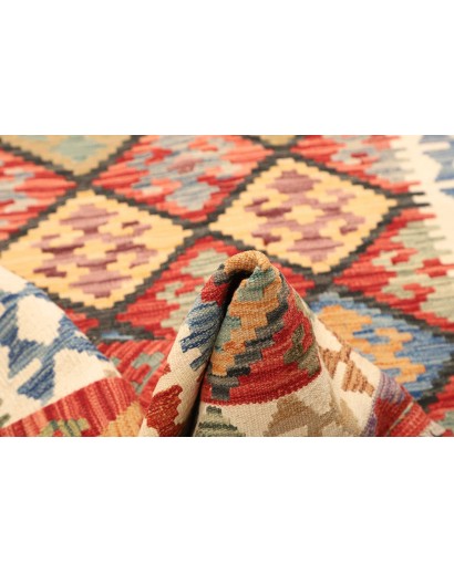 Tappeto Kilim Afghanistan marrone azzurro 125x200