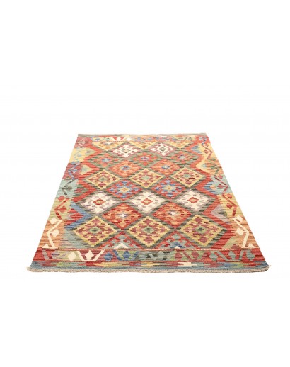 Tappeto Kilim Afghanistan marrone giallo 130x173
