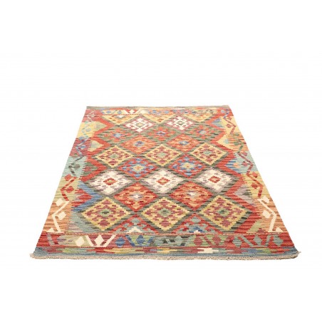 Tappeto Kilim Afghanistan marrone giallo 130x173