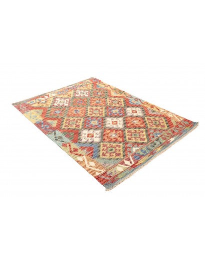 Tappeto Kilim Afghanistan marrone giallo 130x173