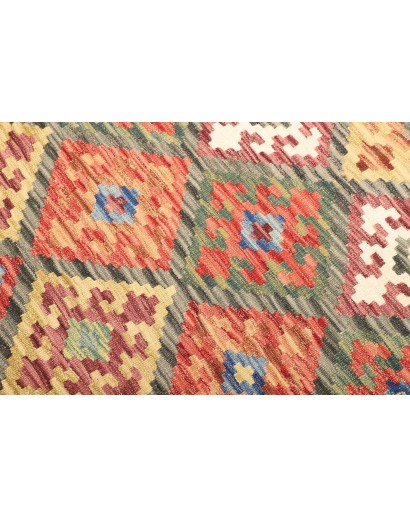 Tappeto Kilim Afghanistan marrone giallo 130x173