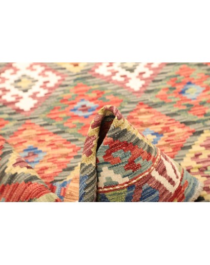 Tappeto Kilim Afghanistan marrone giallo 130x173