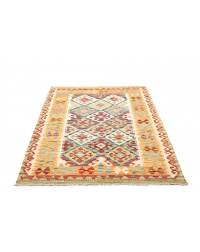 Tappeto Kilim Afghanistan giallo arancione 128x169