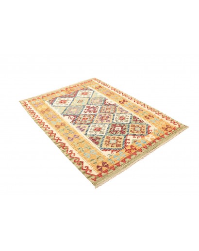Tappeto Kilim Afghanistan giallo arancione 128x169