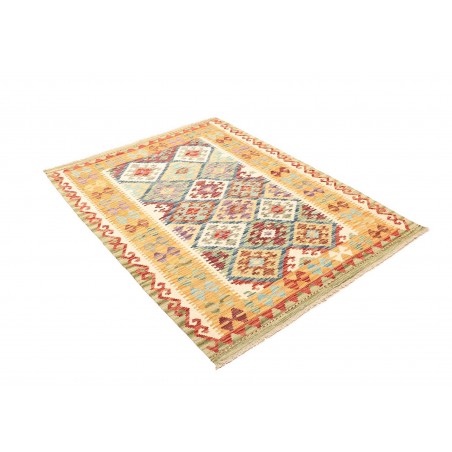 Tappeto Kilim Afghanistan giallo arancione 128x169