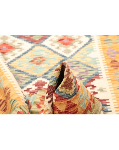 Tappeto Kilim Afghanistan giallo arancione 128x169