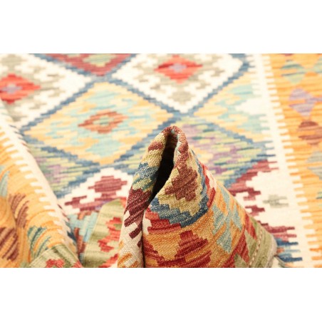 Tappeto Kilim Afghanistan giallo arancione 128x169