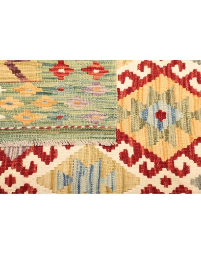 Tappeto Kilim Afghanistan beige giallo 127x178