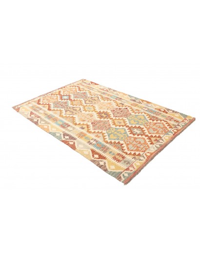 Tappeto Kilim Afghanistan giallo arancione 125x189