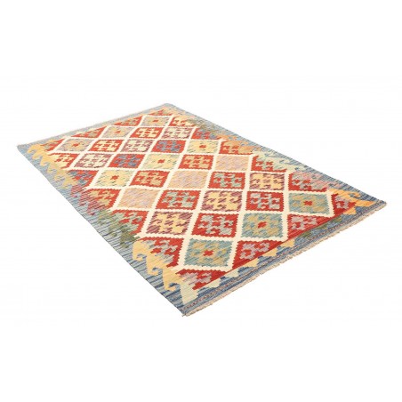 Tappeto Kilim Afghanistan bianco rosso 126x186