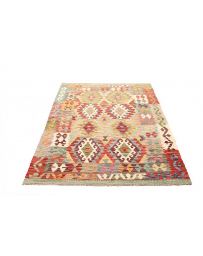 Tappeto Kilim Afghanistan marrone rosso 129x178