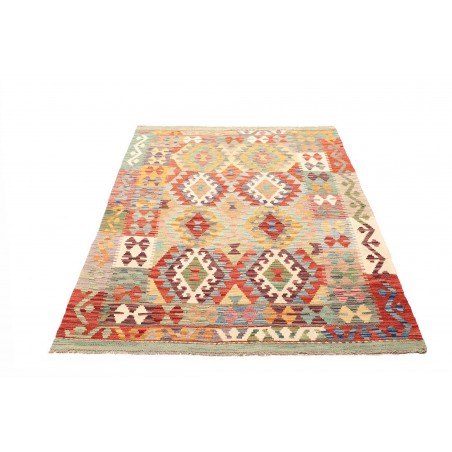 Tappeto Kilim Afghanistan marrone rosso 129x178