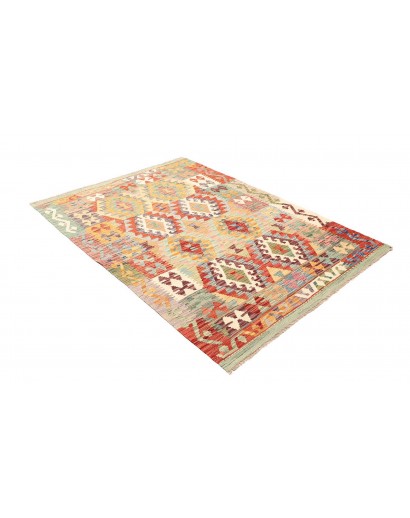 Tappeto Kilim Afghanistan marrone rosso 129x178