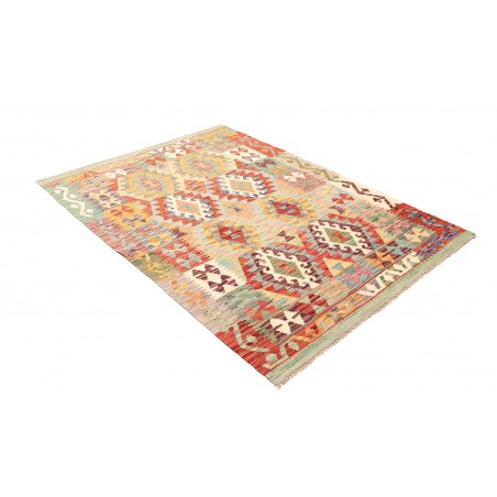 Tappeto Kilim Afghanistan marrone rosso 129x178