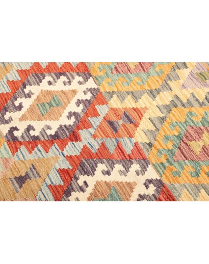 Tappeto Kilim Afghanistan marrone rosso 129x178