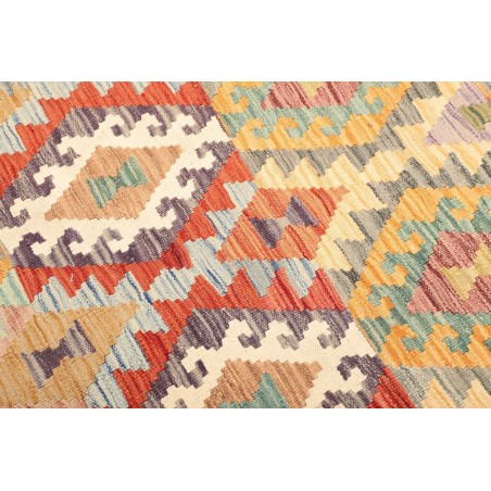 Tappeto Kilim Afghanistan marrone rosso 129x178