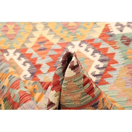 Tappeto Kilim Afghanistan marrone rosso 129x178