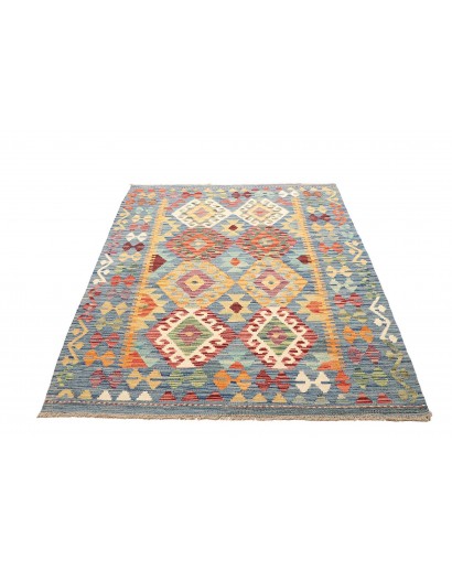 Tappeto Kilim Afghanistan beige arancione 130x176