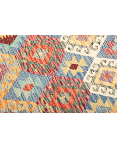 Tappeto Kilim Afghanistan beige arancione 130x176