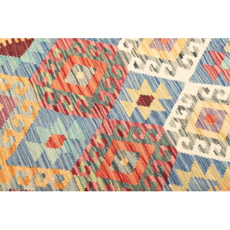 Tappeto Kilim Afghanistan beige arancione 130x176