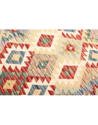 Tappeto Kilim Afghanistan bianco giallo 124x179