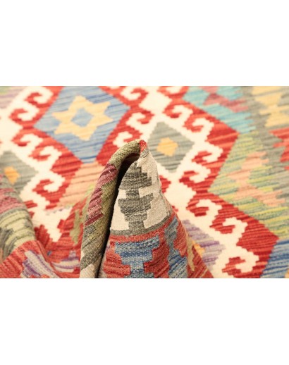 Tappeto Kilim Afghanistan marrone azzurro 129x171