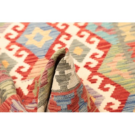 Tappeto Kilim Afghanistan marrone azzurro 129x171