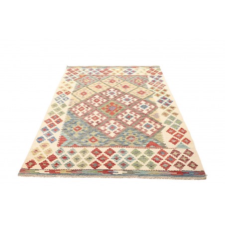 Tappeto Kilim Afghanistan bianco marrone 132x178