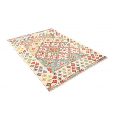 Tappeto Kilim Afghanistan bianco marrone 132x178