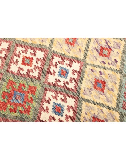 Tappeto Kilim Afghanistan bianco marrone 132x178