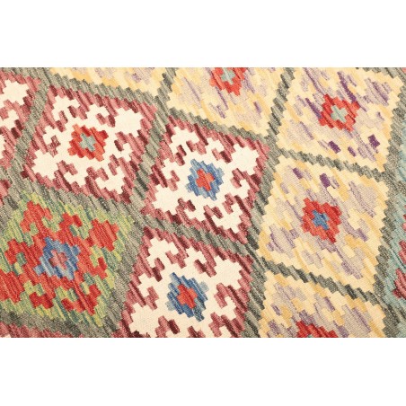Tappeto Kilim Afghanistan bianco marrone 132x178