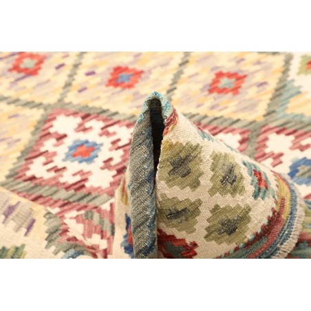 Tappeto Kilim Afghanistan bianco marrone 132x178