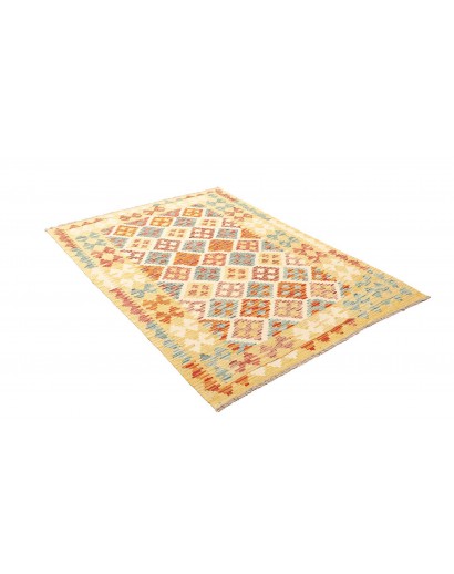 Tappeto Kilim Afghanistan giallo marrone 127x179