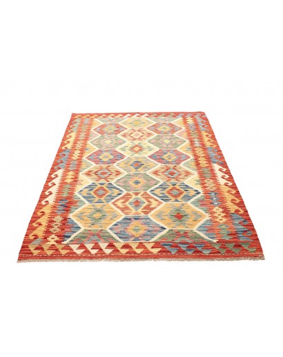 Tappeto Kilim Afghanistan marrone rosso 128x176
