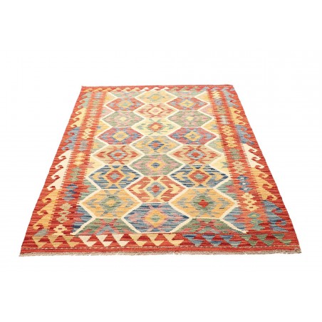 Tappeto Kilim Afghanistan marrone rosso 128x176