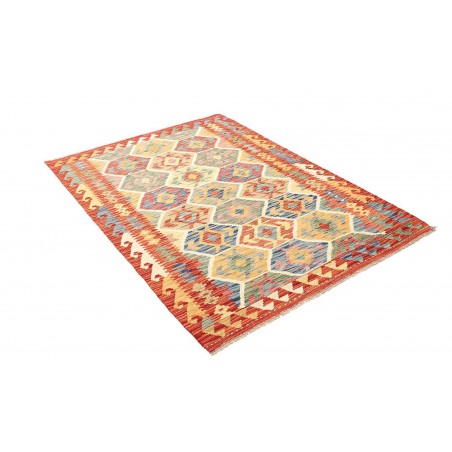 Tappeto Kilim Afghanistan marrone rosso 128x176