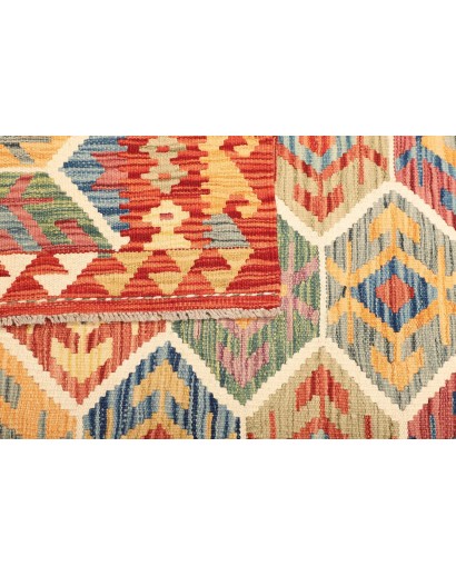 Tappeto Kilim Afghanistan marrone rosso 128x176