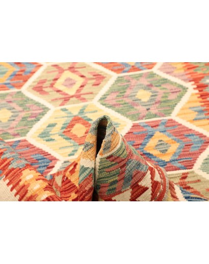Tappeto Kilim Afghanistan marrone rosso 128x176