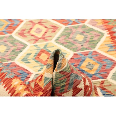 Tappeto Kilim Afghanistan marrone rosso 128x176