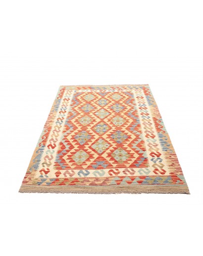 Tappeto Kilim Afghanistan giallo blu 124x182