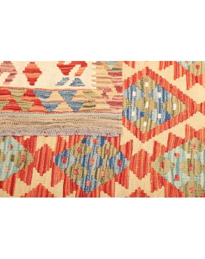 Tappeto Kilim Afghanistan giallo blu 124x182