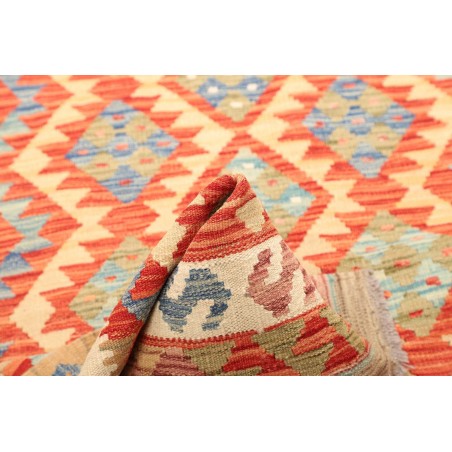 Tappeto Kilim Afghanistan giallo blu 124x182