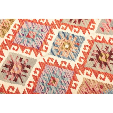 Tappeto Kilim Afghanistan bianco arancione 129x177