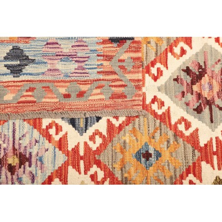 Tappeto Kilim Afghanistan bianco arancione 129x177