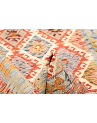 Tappeto Kilim Afghanistan bianco arancione 129x177