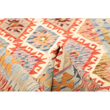 Tappeto Kilim Afghanistan bianco arancione 129x177